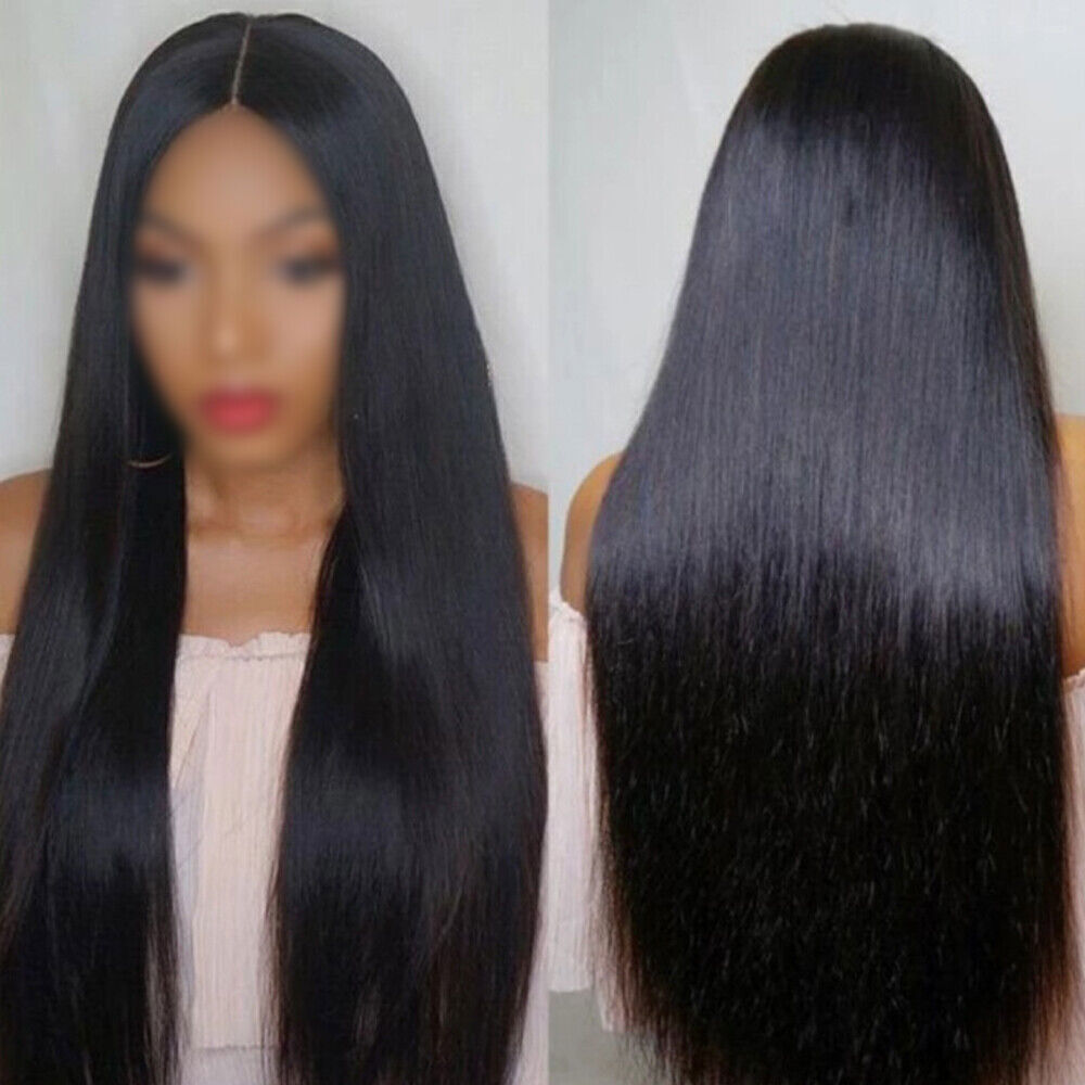 Women Black 70cm Long Straight Full Wigs Heat Resistant Synthetic Hair Wigs